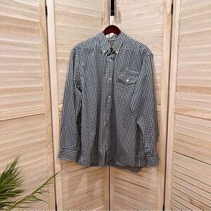 Duluth Trading Gingham Plaid Button Down Shirt Large
